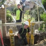 Access gantry providing safe access to excavation