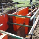 Safety Hand Rails installed on LITE guard Trench Shields