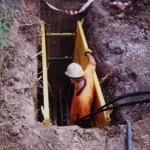 LITE guard standard shield trench shoring on worksite