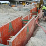super shields at use trench shoring on worksite