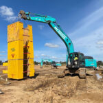 LITE guard manhole box - 3 sets being lifted by crane